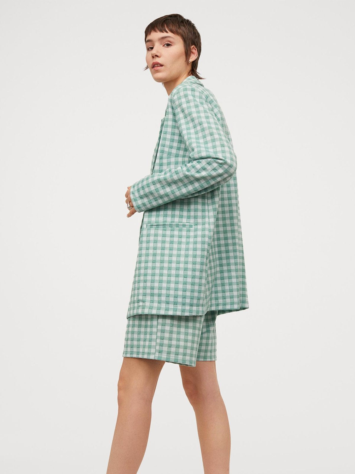Linen Check Blazer