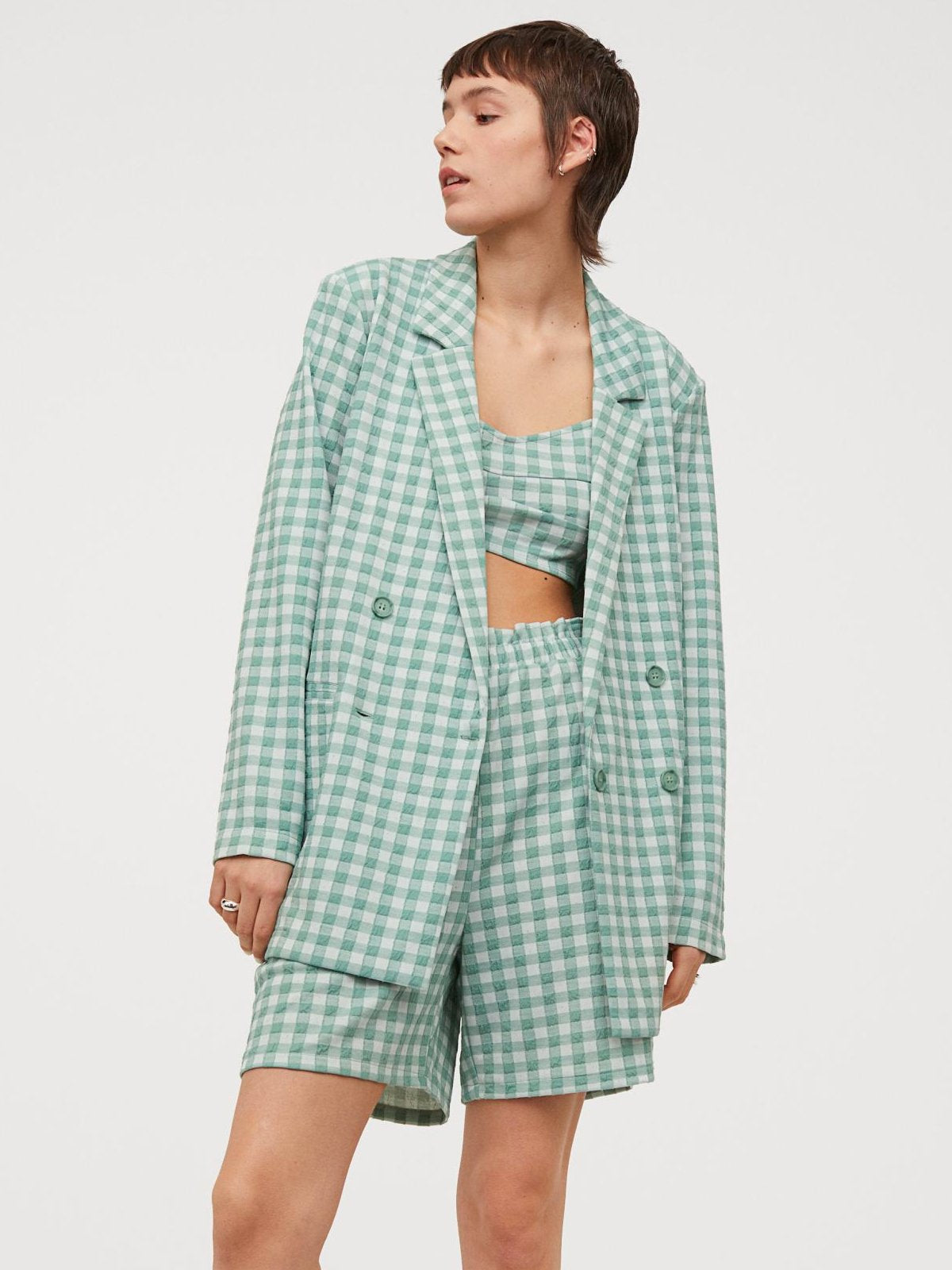 Linen Check Blazer